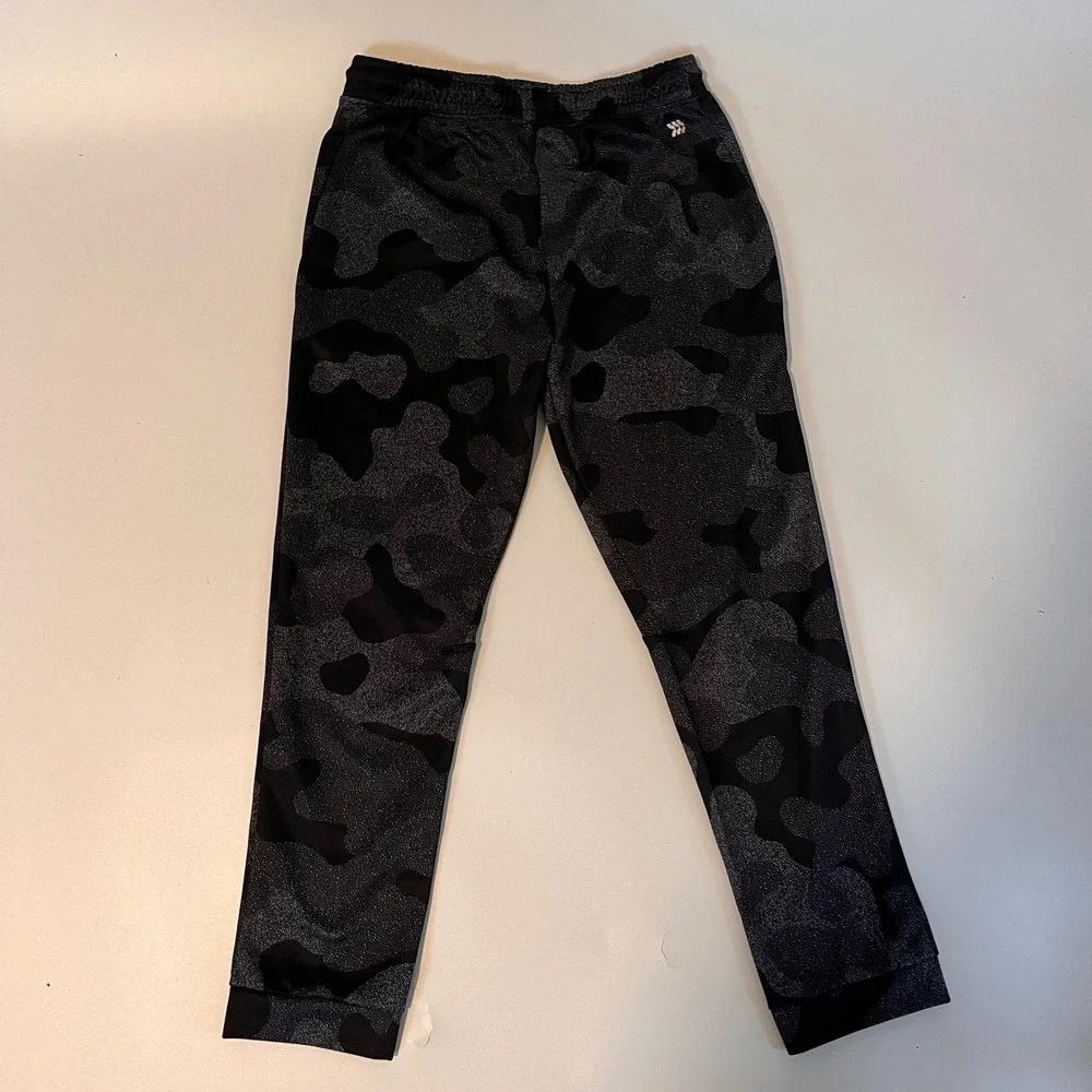 All in Motion Boys Camo Joggers Black Charcoal Gray Athletic Pants Large 10/12
